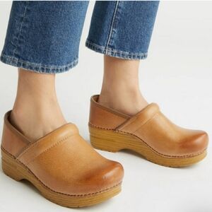 Dansko Professional Clog in Honey Distressed Leather